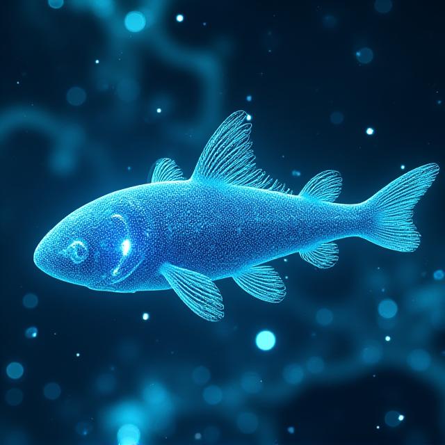 Abstract marine bioluminescence representing business connectivity